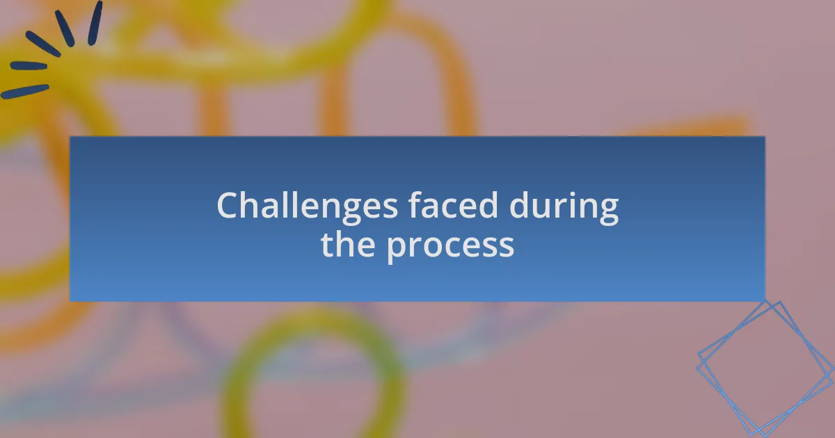 Challenges faced during the process