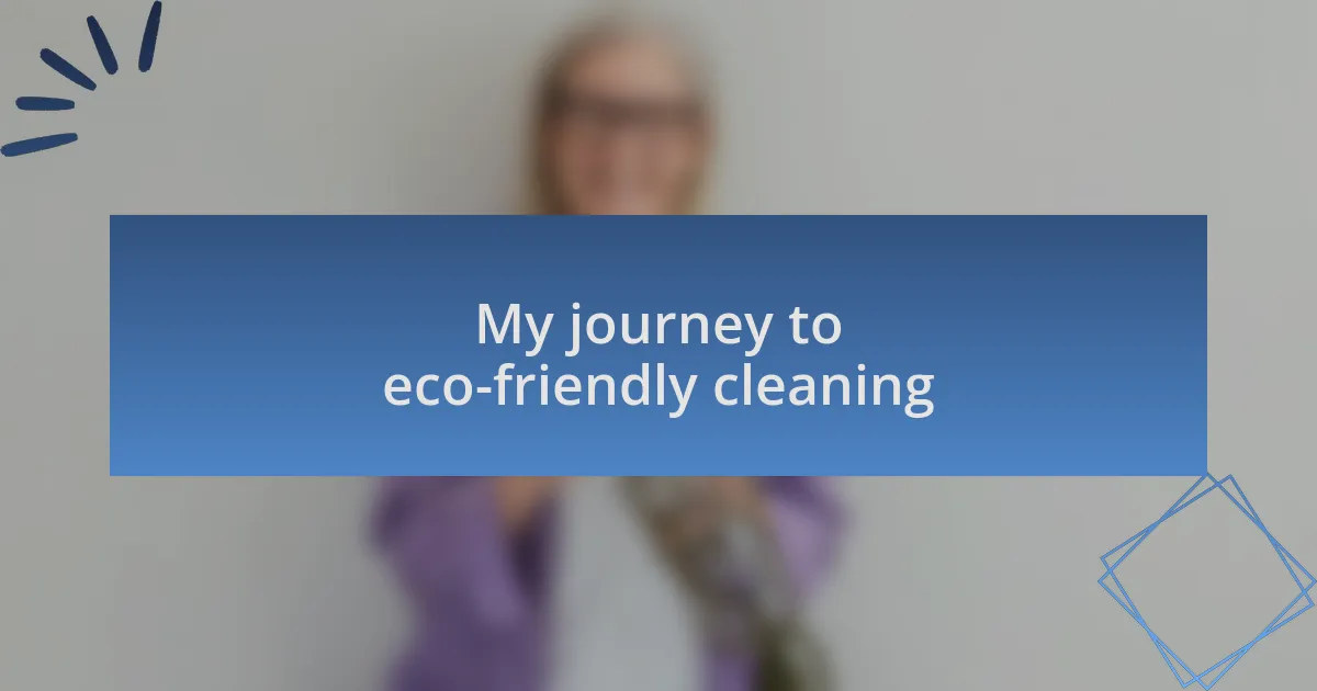 My journey to eco-friendly cleaning