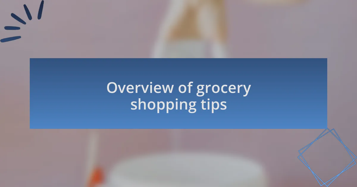 Overview of grocery shopping tips